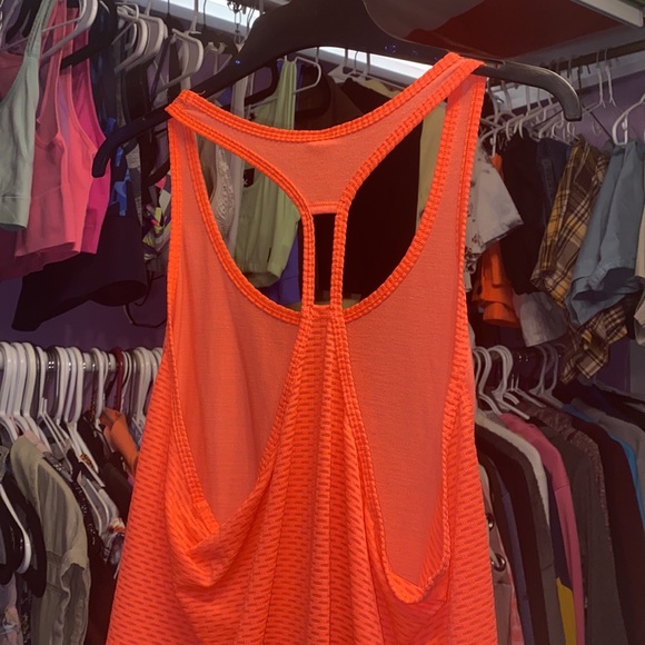 Ladies Orange UNDER ARMOUR running tank top T shirt exercise yoga fitness sz MD - Picture 6 of 9